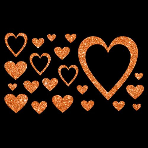 Glitterdekaler med strykbild glitter strykbilder karneval hjärtan glitter bild att stryka på hjärtan glitter flex hjärta bling påstrykning hjärtan orange
