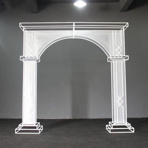 GAMAK Arco Palloncini da Terra, Arco per Palloncini Struttura Grande per Piante Rampicanti, Decorazioni per Matrimonio, Arco Matrimonio Struttura Arco Palloncino con Base (Color : White)
