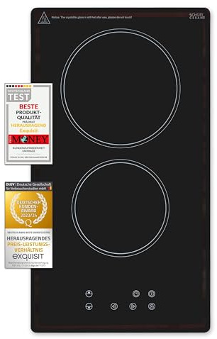 Exquisit Kochfeld EKC301-020 | Glaskeramik | Touch Control | Timer | Kindersicherung | 3000 W