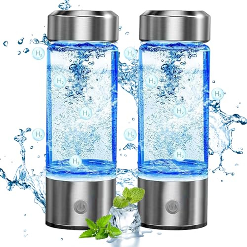 2024 Botella de Agua Hidrógeno, Generador Portátil Recargable Botellas de Agua de Hidrógeno, Generador Botellas de Agua de Hidrógeno con Tecnología PEM SPE Rica - 2 Piezas