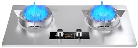 Cuisinière À Gaz Intégrée En Acier Inoxydable De 75 Cm, 2 Brûleurs, 5,2 KW, Minuterie De 180 Minutes (indépendante Des Deux Côtés), Dispositif De Protection Contre Les Extinctions Accidentelles(LPG)