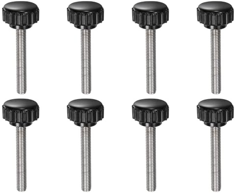 QUARKZMAN 8 Stück Rändelschraube mit Gewinde M5 x 35mm x 18mm Rundkopfschraube Edelstahl 304 Rundgriffbolzen Klemmknöpfe 18mm Handknöpfe Daumenschrauben Spannschraube für Industrie Maschine
