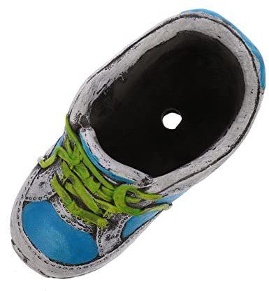 PHENOFICE Vaso Di Fiori Imitazione Scarpa Alta in Ceramica Blu Vaso Da Fiori Da Interno Decorativo Per Piante Succulente Retrò Per Casa Ufficio e Giardino