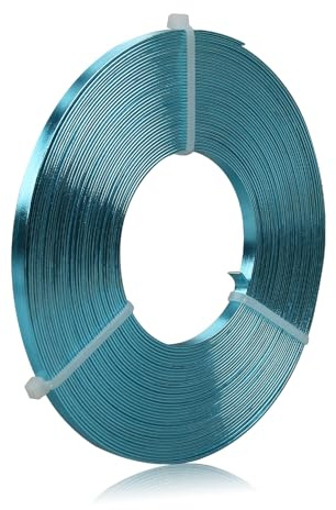 Platt aluminiumtråd – 5 x 1 mm – 10 meter bred platt smyckestråd för fattning, modellering, armatur, smyckestillverkning – himmelsblå