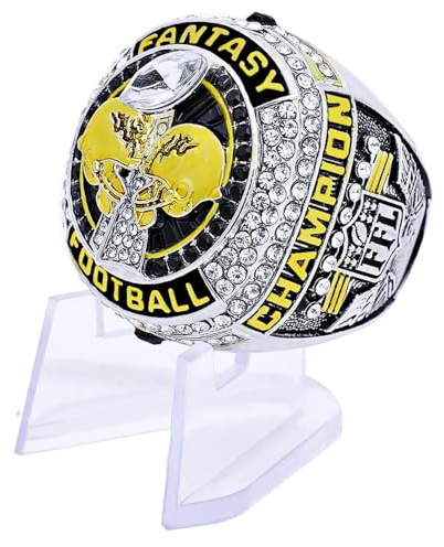 guancrown 2025 Fantasy Football Championship Ring Award Preis Trophäe Sportsieger FFL Champion Ring, size 10, Zink, Weißer Diamant