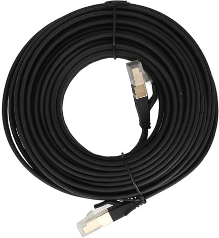 Cable Plano Blindado, Conector RJ45, Buena Compatibilidad, Cable LAN Cat 8, Ancho de Banda de 2000MHz, 10 Metros para Enrutador, Impresora y Reproductor