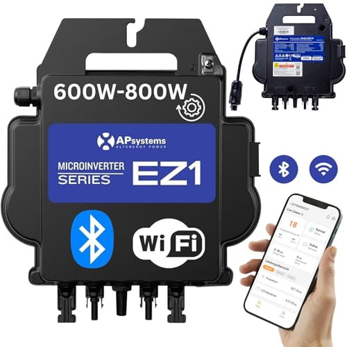 Generisch Wechselrichter EZ1-M, 600W/800W updatefähig, inkl. integrierter WLAN & Bluetooth Überwachung, Mikro Wechselrichter für Balkonkraftwerk (EZ1-M-800)