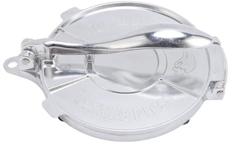 Tortilla Press 8in Cooker Aluminium Alloy Dough Press Tortilla Thinning Multifunctional Kitchen Utensil Tool (Silver)