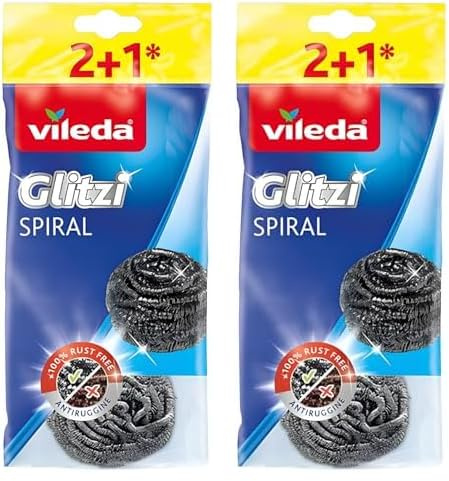 Estropajo Vileda 3 Piezas Gris Acero Inoxidable (Paquete de 2)