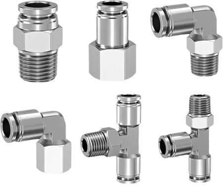 Générique 304 Adaptation de tuyau pneumatique en acier inoxydable PC PCF PL PLF PB AIR TUBE CONNECTEUR(4-01 (4mm-1l8),PC)