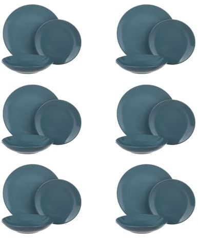 Servizio 18 piatti terracotta blu Style