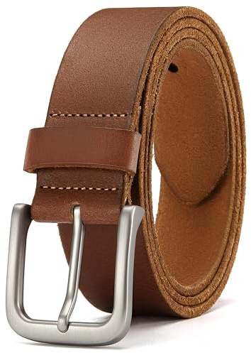 CHAOREN Herren Ledergürtel Echtleder, Herren Gürtel Leder Büffelleder 38mm | Hochwertiger Echtledergürtel, Lässiger Casual Jeansgürtel, Solide Schnalle, Geschenkbox, Klassischer Bequeme, Freizeit Alltag