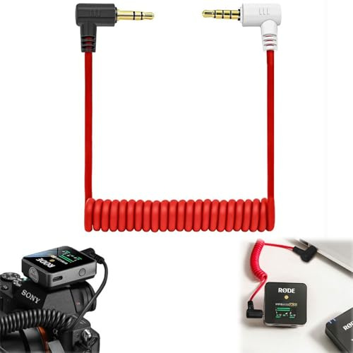 Comioke 3,5mm TRS TRRS Mikrofonkabel Adapter,TRS auf TRRS Mikrofon Adapterkabel,Mikrofonadapter auf Adapter Ersatz Kompatibel mit Rode VideoMic,VideoMicro,BOYA Mikrofon - 60cm,Rot,Stecker auf Stecker