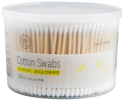 Beaupretty Cotons-tiges à Double Tête Nettoyage en Coton Manche en Bambou Boîte de 300 Facile à Transporter, pour Maquillage et Usage Domestique