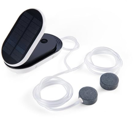 Hemobllo Solarbetriebene 3600mah Akku für Aquarien Sauerstoff Luftpumpe mit 3 Modi Tragbar Kunststoffgehäuse für Outdoor Angeln und Fischbecken | Kunststoffgehäuse in Schwarz, für Fischbecken und Aquarium, Geeignet Beim Outdoor Angeln