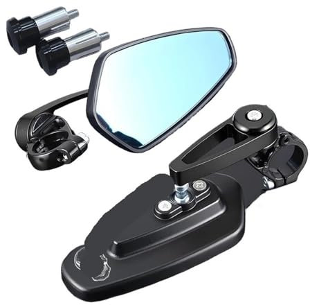 Motorrad Lenkerendenspiegel Für MT07 MT 07 Universal Motorrad Spiegel Rückspiegel 2 Stücke Lenkerende Montage Lenkerende Seitenspiegel Rückspiegel