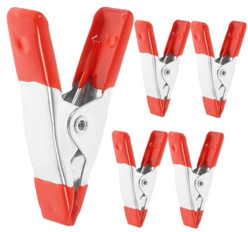 HAMPPLIES 5pcs Metal Woodwork Spring Clips Small Heavy Duty Spring Clamps for Woodworking and DIY Crafts for Home and Workshop Use