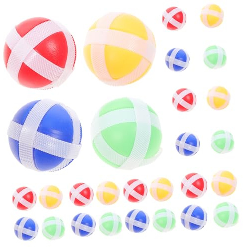 SOPOTUTU 24 pièces Balles Collantes Jeu de Fléchettes pour Garçon Fille Jouets à Couleurs Aléatoires Jeu Extérieur Intérieur Balles Souples Anti-Stick pour Garçons et Couleur Aléatoire