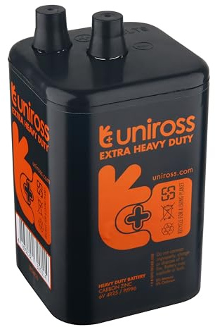 Uniross Pile 4R25, 6 V, 996 430 4R25X Saline, pour Lampes Torches, éclairages Fixes ou clignotantsde Chantier, systèmes d'alarme, Bricolage, très Longue durée