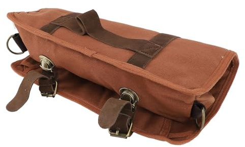 RIZGHWOY Bartender Kit, Heavy Duty Läder Canvas Bag, Portabel Bar Tool Bag för Bartender Travel Cocktail Lovers Brun