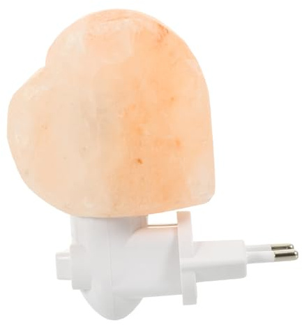 Forma de Corazón Lámpara de Sal Bombilla LED Amarilla | Piedra Decorativa, Luz de Ambiente y Acabado Fino, Estilo Chic para Mesa, Cabecera y Varios Lugares