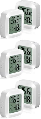 Vinabo 2 pièces Petit Thermomètres Hygromètres Intérieurs Numériques Haute Précision avec Indicateur de Confort - Pour Bureau, Chambre de Bébé, Vestiaire (Lot de 3)