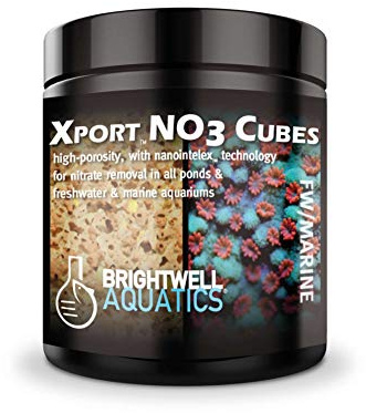 Brightwell Aquatics Xport-NO3 Cubes - ½” Cubes, Sulfur Doped, Activated Denitrification Media, 250-ML (XPCubeN250)