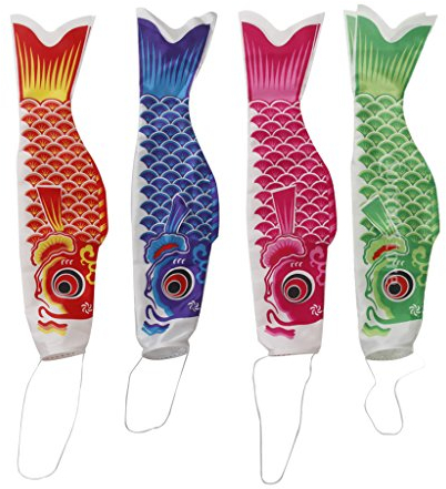 Sharplace 4pcs Japanische Karpfen Fahne Windsack Dekoration, 55 cm