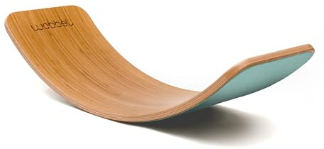 Wobbel Wobbelboard Bamboo Bambus mit Filz Sky blau