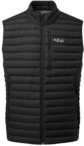 Rab Men's Microlight Vest - 700-Fill Lightweight Down Gilet for Hiking & Skiing - Black - Large