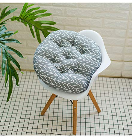 2 Cojines Acolchados Almohadones para Sillas de Jardín, Comedor, Redondos, Cojines de Silla para Exterior, Hogar, Oficina, 40 cm (Gris)