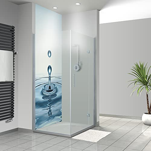 WANDFREUDE individuelle Duschrückwand Aluverbundplatte auf Maß (1 Stück - Wassertropfen - Seidenmatt) – Dusche Wandverkleidung Duschwandverkleidung Duschrückwände
