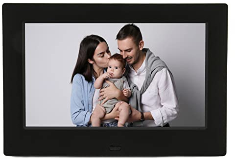 Marco de Fotos Digital, álbum Electrónico de Marco de Fotos Digital Inteligente de 7 Pulgadas 1080P, con Reloj y Calendario, para Publicidad de Fiesta de Cumpleaños (Enchufe de la UE)