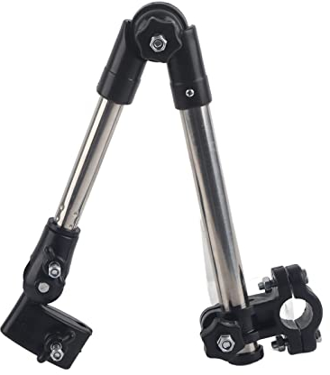 VIFERR Soporte para Paraguas Ajustable de 360° Soporte de Montaje de Paraguas para Cochecito de Bebé Silla de Ruedas Bicicleta (Negro)