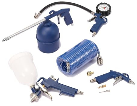 Air Compressor Accessories Tool kit Garage 8 Piece Compressed Air Set（All Blue