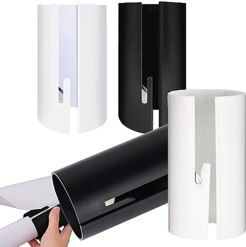 Norhogo 4 Stk Tragbare Papierschneider, Geschenkpapier Schneider für Rollen, Geschenkpapier Schneider, Clips Schneider Werkzeug Schneidewerkzeuge für Weihnachten Christmas Halloween Deko, Schwarz/Weiß