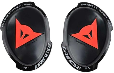 Dainese - Knee Slider Rss 4.0 - Full Kit, Knieschutz für Motorräder, für Männer und Frauen, Schwarz/Fluo Rot, N