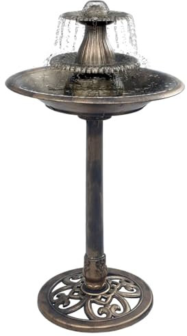 Homgoday Uelli Badewanne mit Bronzebrunnen 50x91cm Kunststoff, Möbel für Haus Innen Außen Wohnzimmer Schlafzimmer