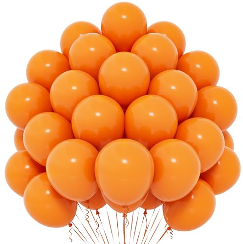 Orange Luftballons, 50 Stück 12 Zoll Orange Luftballons Matte Latex Ballons Für Frauen Mädchen Kinder Für Thema Geburtstagsfeier Halloween Babyparty Hochzeit Valentinstag Dekoration