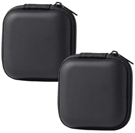 KZIYKW 2 Pezzi Custodia Rigida per Auricolari, Borsa Protettiva per Accessori Elettronici in Eva Impermeabile, Mini Custodia per Auricolari, Custodia per Trasporto Multifunzionale