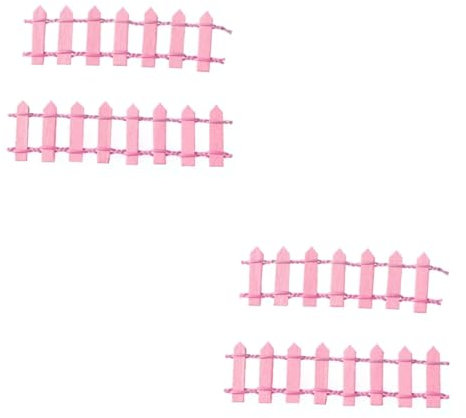 POPETPOP 20 Grasrandeinfassung Dekoration Mini-holzzaun Kleiner Lattenzaun Hundezaun Mikrolandschaft Kleiner Holzzaun Bonsai Selber Machen Minizaun Rosa Anlage