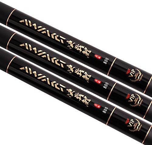 AYKANING Fishing Stipprute,Teleskop Angelrute 8m / 9m / 10m / 11m / 12m / 13m extra Lange Frischwasser-Feeder Rod Teleskop Angelrute Kohlefaser Angelrute Ersatzteile 4 Teile(8m and Tips Gifts)