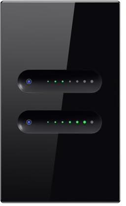 Eleqldwen Tuya WiFi Smart Dimmer Switch Dimmer Light Switch 2 Gang Works with Home Glass+Plastic,C