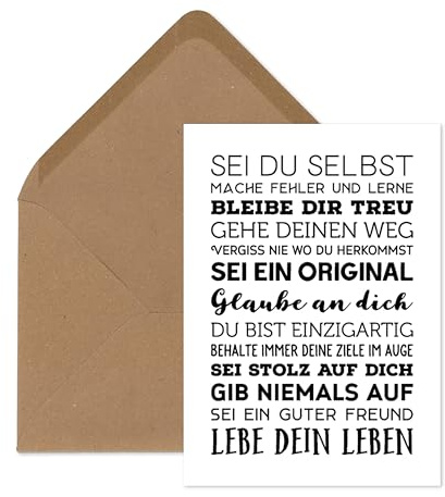 TypeStoff Postkarte Sei du selbst - inkl. Briefumschlag Geschenk - KP-01497