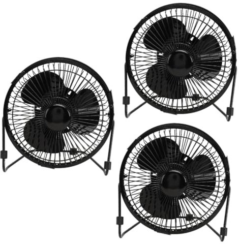 CAXUSD 3St USB-Lüfter tragbare Ventilatoren USB-Fans Laptop-Fan Desktop-Wecker LED usb fan mini usb - tischventilator mini herrenuhren USB-Uhr-Lüfter Tragbarer Black