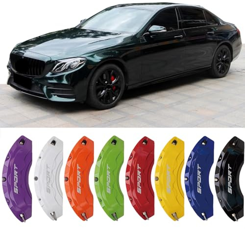 4pc Brake Caliper Covers Compatible Front Rear 17/18/19/20/21 Wheel Size for Mercedes Benz E Class Accessories (Red)