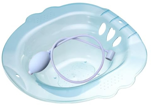 Sitzbad, tragbar, über der Toilette, tragbares Bidet mit Spülung, Anti-Überlauf, Bidet-Aufsatz mit großem Fassungsvermögen für Hämorrhoiden, nach der Geburt, private Pflege, blaues Reise-Bidet, Bidet-