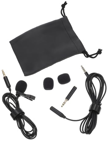 BESTonZON Mikrofon für Streaming Interview und Aufnahme mit Handy-mikrofon Kleines Clip-ansteckmikrofon Praktisch für Mobiltelefone und Kameras