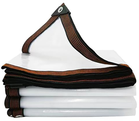 Telo di copertura impermeabile trasparente per carichi pesanti con occhielli, 2×2,5 m, PVC, Telo per esterni rinforzato per giardino, patio, prato, piante, serra o fienile
