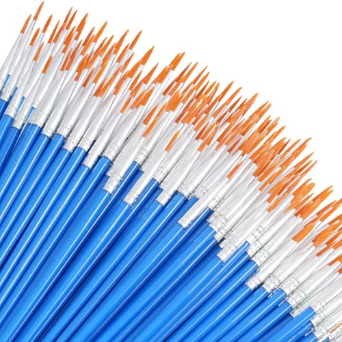 120 Stück Runde Pinsel für Details, Kleine Künstlerpinsel Set | Nylon Detailpinsel zum Basteln, Art Pinsel Set für Kunstmalerei Miniatur Modell